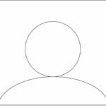 A simple outline of a generic user icon featuring a circle for a head and curved lines suggesting shoulders within a square frame.
