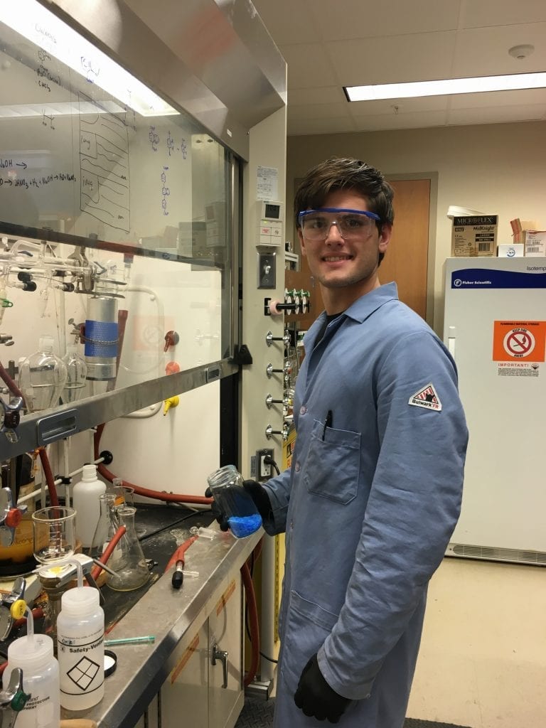 Student working in the lab